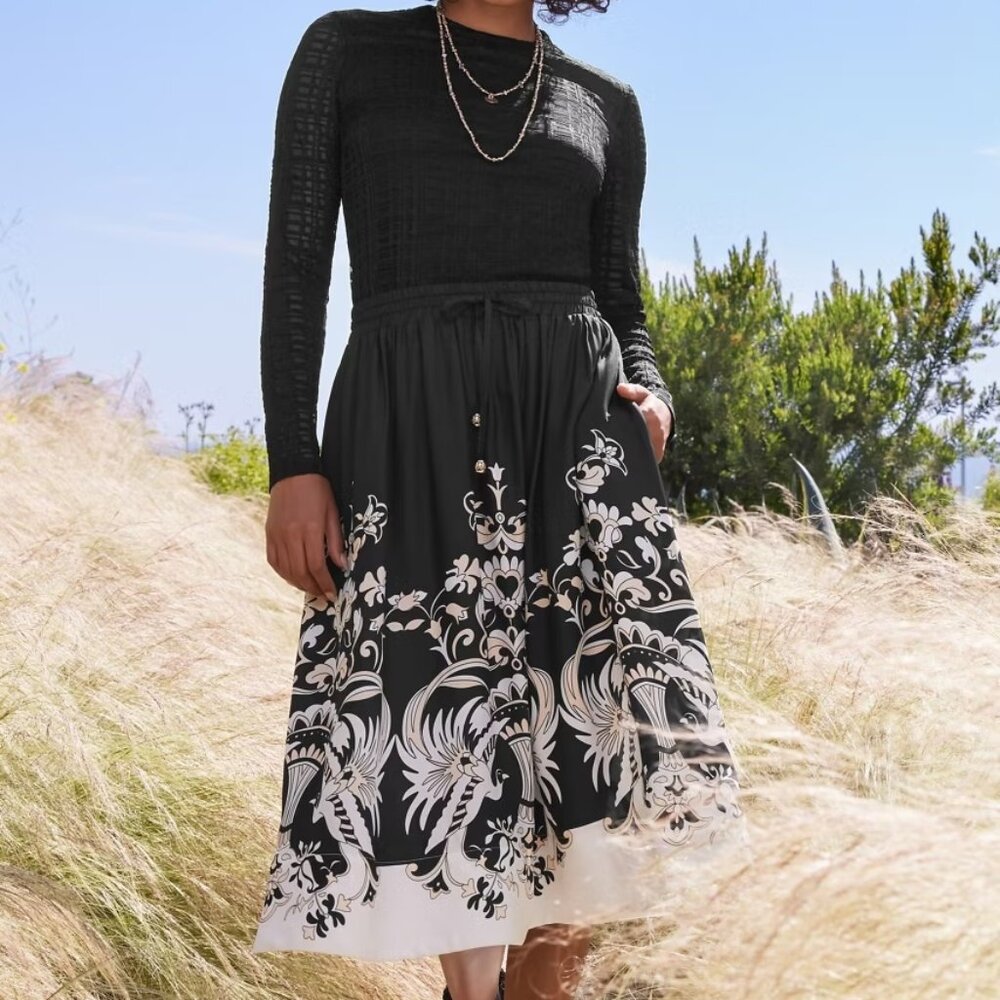 Johnny Was Blythe A-line Midi skirt